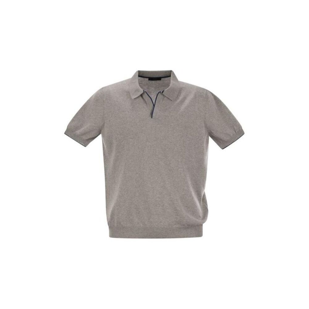 FAY Men's Short Sleeve Knit Polo Shirt Men GREY T-Shirts